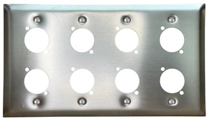 8 Port Stainless Steel XLR Wall Plate Blank Panel for Pro Audio Blank 8 Port XLR Wall Plate Panel for Custom Professional Audio, Studio, Theater & Conference Room Installations 8 Port Stainless Steel XLR Wall Plate Blank Panel for Pro Audio Blank 8 Port XLR Wall Plate Panel for Custom Professional Audio, Studio, Theater & Conference Room Installations