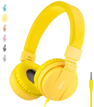 Kids Wired Headphones with Cord - School Student Headset, Toddler Earphones, Safe Volume, 3.5mm Jack, On-Ear for iPad, Tablet, Laptop, Travel, Yellow Kids Wired Headphones with Cord - School Student Headset, Toddler Earphones, Safe Volume, 3.5mm Jack, On-Ear for iPad, Tablet, Laptop, Travel, Yellow