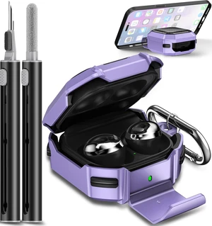 with Lock Carbon Fiber Cases for Samsung Galaxy Buds FE Case (2023) / Galaxy Buds 2 Pro Case 2022/ Bud Pro 2021 /Bud 2 2021/ Bud Live 2020 with Phone Stand and Keychain-Purple with Lock Carbon Fiber Cases for Samsung Galaxy Buds FE Case (2023) / Galaxy Buds 2 Pro Case 2022/ Bud Pro 2021 /Bud 2 2021/ Bud Live 2020 with Phone Stand and Keychain-Purple