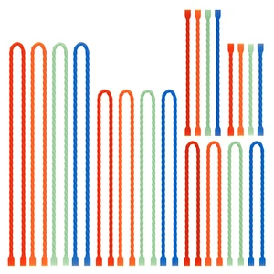 20 PCS Silicone Cable Ties - Reusable Rubber Twist Ties Bendable Steel-Core Cable Ties for Bundling and Holding, All Purpose Cord Tie for Indoor and Outdoor (4"+6"+12"+18"+24") 20 PCS Silicone Cable Ties - Reusable Rubber Twist Ties Bendable Steel-Core Cable Ties for Bundling and Holding, All Purpose Cord Tie for Indoor and Outdoor (4"+6"+12"+18"+24")