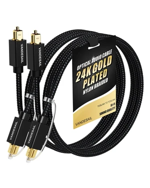 Digital Optical Audio Cable 4 FT/1.2M 2 Pack, Nylon Braided Optical Cable for Soundbar, Gold-Plated Connector, PCM & Dolby Digital Plus support, S/PDIF compatible with TV, Xbox, PS4 Digital Optical Audio Cable 4 FT/1.2M 2 Pack, Nylon Braided Optical Cable for Soundbar, Gold-Plated Connector, PCM & Dolby Digital Plus support, S/PDIF compatible with TV, Xbox, PS4