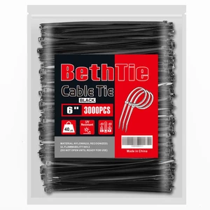 6 Inch Black Zip Ties 3000 Pcs, 40 LBS Cable Ties Self-Locking Ties UV Resistant, Wire Ties for Indoor and Outdoor Use 6 Inch Black Zip Ties 3000 Pcs, 40 LBS Cable Ties Self-Locking Ties UV Resistant, Wire Ties for Indoor and Outdoor Use