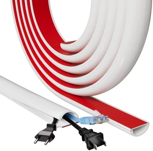 118" Side Open Cable Hider Cord Cover for 2-3 Wires,W1.08"× H0.6" Adhesive Cord Hider for Wall Mount Tv, Wire Channel for Cable Concealer,Cable Raceway Home & Office,White 118" Side Open Cable Hider Cord Cover for 2-3 Wires,W1.08"× H0.6" Adhesive Cord Hider for Wall Mount Tv, Wire Channel for Cable Concealer,Cable Raceway Home & Office,White