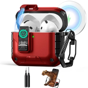 Magnetic Automatic Lock for AirPods 5 & 4 Case with Phone Stand Compatible with Apple AirPods 5 &4 Case Cover with Cleaner Kit &Magsafe & Carabiner, Drop-proof,Powerful 360° Protection Magnetic Automatic Lock for AirPods 5 & 4 Case with Phone Stand Compatible with Apple AirPods 5 &4 Case Cover with Cleaner Kit &Magsafe & Carabiner, Drop-proof,Powerful 360° Protection