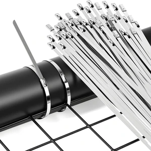 Metal Zip Ties, 60 Inch Extra Long 390Lb Stainless Steel Cable Ties 30 Pcs Heavy Duty Large Tie Wraps, Self-Locking UV Resistant for Exhaust Wrap, Garden Ties, pipes, Outdoor Use & Marine Metal Zip Ties, 60 Inch Extra Long 390Lb Stainless Steel Cable Ties 30 Pcs Heavy Duty Large Tie Wraps, Self-Locking UV Resistant for Exhaust Wrap, Garden Ties, pipes, Outdoor Use & Marine
