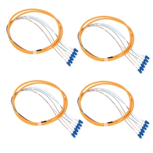 4Pcs 1.5 Meter LC Cable, SingleMode 9/125 Fiber Pigtail with 6 Color-Coded LC Patch Cord, Ceramic Ferrule Plug for Fusion Splicing 4Pcs 1.5 Meter LC Cable, SingleMode 9/125 Fiber Pigtail with 6 Color-Coded LC Patch Cord, Ceramic Ferrule Plug for Fusion Splicing