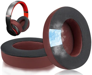 Cooling Gel Earpads Replacement for Beats Studio 2 & Studio 3 Wired & Wireless Headphones, Ear Pads Cushions with High-Density Noise Isolation Foam, Added Thickness - Burgundy Cooling Gel Earpads Replacement for Beats Studio 2 & Studio 3 Wired & Wireless Headphones, Ear Pads Cushions with High-Density Noise Isolation Foam, Added Thickness - Burgundy
