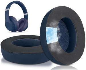 Cooling Gel Earpads Replacement for Beats Studio 2 & Studio 3 Wired & Wireless Headphones, Ear Pads Cushions with High-Density Noise Isolation Foam, Added Thickness - Navy Blue Cooling Gel Earpads Replacement for Beats Studio 2 & Studio 3 Wired & Wireless Headphones, Ear Pads Cushions with High-Density Noise Isolation Foam, Added Thickness - Navy Blue