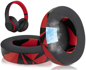 Cooling Gel Earpads Replacement for Beats Studio 2 & Studio 3 Wired & Wireless Headphones, Ear Pads Cushions with High-Density Noise Isolation Foam, Added Thickness - Red Storm Cooling Gel Earpads Replacement for Beats Studio 2 & Studio 3 Wired & Wireless Headphones, Ear Pads Cushions with High-Density Noise Isolation Foam, Added Thickness - Red Storm