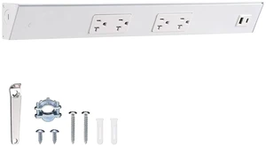24 inch Hardwired Power Strip with 4 Tamper Resistant Outlets and 2 Type A USB, White 24 inch Hardwired Power Strip with 4 Tamper Resistant Outlets and 2 Type A USB, White
