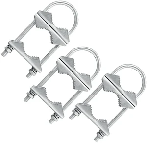 Double Antenna Mast Clamp V-Jaw Bracket U Bolts Pipe Mounting Hardware 3 Sets, Heavy Duty Mast to Mast Mount Bracket Kit for Outdoor Antenna 3 Sets Double Antenna Mast Clamp V-Jaw Bracket U Bolts Pipe Mounting Hardware 3 Sets, Heavy Duty Mast to Mast Mount Bracket Kit for Outdoor Antenna 3 Sets