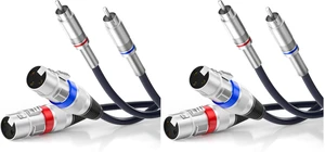 Dual XLR to RCA Cable, Heavy Duty 2 XLR Female to 2 RCA Male Patch Cord HiFi Stereo Audio Connection Interconnect Lead Wire - 5 ft / 1.5m (Pack of 2) Dual XLR to RCA Cable, Heavy Duty 2 XLR Female to 2 RCA Male Patch Cord HiFi Stereo Audio Connection Interconnect Lead Wire - 5 ft / 1.5m (Pack of 2)