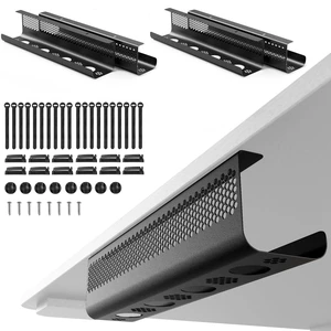 Cable Management Under Desk 52PCS - Cable Management Tray Kit Ventilated Hexagonal Design with Cable Clips, Wire Ties, Cord Holder & Screws for Office, Home - 4 Black Sets Cable Management Under Desk 52PCS - Cable Management Tray Kit Ventilated Hexagonal Design with Cable Clips, Wire Ties, Cord Holder & Screws for Office, Home - 4 Black Sets