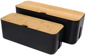 Cable Management Box Set Cable Organizer Boxes for Extension Cord Power Stripe Surge Protector Wire Management Organizer Cover Hider for Desk Home Office Kitchen (Small & Large Black) Cable Management Box Set Cable Organizer Boxes for Extension Cord Power Stripe Surge Protector Wire Management Organizer Cover Hider for Desk Home Office Kitchen (Small & Large Black)
