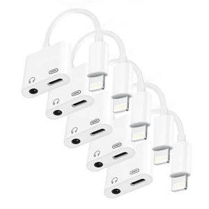 Lightning to 3.5mm Headphone Jack Adapter, Apple MFi Certified 2-in-1 Charger & Audio Dongle for iPhone 14/13/12/11/XS/XR, Charge & Listen,DAC Chip,Hi-Fi Sound,for Car Aux, Home, Travel (5, White) Lightning to 3.5mm Headphone Jack Adapter, Apple MFi Certified 2-in-1 Charger & Audio Dongle for iPhone 14/13/12/11/XS/XR, Charge & Listen,DAC Chip,Hi-Fi Sound,for Car Aux, Home, Travel (5, White)