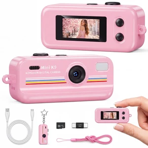Mini Digital Camera with Keychain, Pink Cute Retro Camera with 11 Filters, Portable Pocket Camera for Teens Girls, Birthday Gift and Daily Photos Mini Digital Camera with Keychain, Pink Cute Retro Camera with 11 Filters, Portable Pocket Camera for Teens Girls, Birthday Gift and Daily Photos