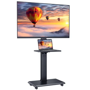 Rolling TV Stand with Removable Shelf for 32-75 Inch TVs, Mobile TV Cart 110 lbs Capacity Lockable Wheels ±30° Swivel 18 Height Options VESA 75×75-600×400 mm Ideal for Home Office, Outdoor Rolling TV Stand with Removable Shelf for 32-75 Inch TVs, Mobile TV Cart 110 lbs Capacity Lockable Wheels ±30° Swivel 18 Height Options VESA 75×75-600×400 mm Ideal for Home Office, Outdoor