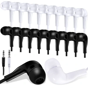 100 Pcs Earbuds Bulk Class Headphone Wired Earphone, Black and White School Ear Buds, 3.5mm, 90cm TPE Cord, No Mic, Laptop Computer, Lab Library, Testing Use, Individually Wrapped 100 Pcs Earbuds Bulk Class Headphone Wired Earphone, Black and White School Ear Buds, 3.5mm, 90cm TPE Cord, No Mic, Laptop Computer, Lab Library, Testing Use, Individually Wrapped