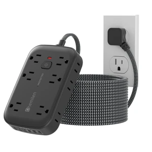 Power Strip Surge Protector with 12 Outlet and 6 USB Charging Station Black The reset/off switch with overload protection. 1625W extension cord is made of PC shell, making it fireproof up to 1382 F Power Strip Surge Protector with 12 Outlet and 6 USB Charging Station Black The reset/off switch with overload protection. 1625W extension cord is made of PC shell, making it fireproof up to 1382 F