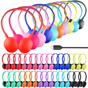 USB C Headphones Bulk for Classroom Kids School 20 Pack Wired On-Ear USB Type C Headphones for Children Teens Boys Girl Tablet Travel Testing Mixed Colors USB C Headphones Bulk for Classroom Kids School 20 Pack Wired On-Ear USB Type C Headphones for Children Teens Boys Girl Tablet Travel Testing Mixed Colors