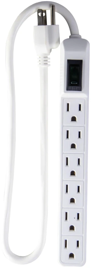 Go Green Inc. GG-16103MIN 6 Outlet Mini Surge Protector, White Go Green Inc. GG-16103MIN 6 Outlet Mini Surge Protector, White