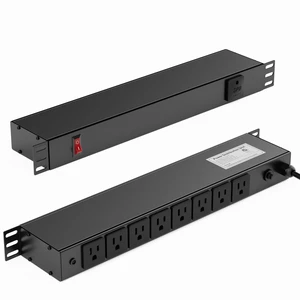 8 Outlet Horizontal 1U Rack Mount PDU Power Strip with Surge Protector - 110V/15A - 6ft Power Cord for Network Server Racks (PDU-03) 8 Outlet Horizontal 1U Rack Mount PDU Power Strip with Surge Protector - 110V/15A - 6ft Power Cord for Network Server Racks (PDU-03)