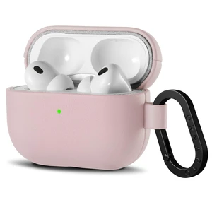 for AirPods Pro 3 Case, Vegan Leather Cover, Blush Pink Vegan Leather Cover, Front LED Visible, Wireless Charging, Anti-Scratch, Soft Touch, Metal Carabiner for AirPods Pro 3 Case, Vegan Leather Cover, Blush Pink Vegan Leather Cover, Front LED Visible, Wireless Charging, Anti-Scratch, Soft Touch, Metal Carabiner