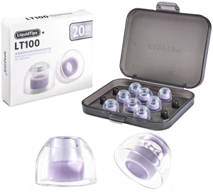 LT100 Liquid Silicone Ear Tips for Wired IEMs, 4 Pairs XS/S/M/L with Storage Case, Soft Replacement Tips for 5-6.5mm Nozzle HiFi Earphones, Tight Bass, All-Day Comfort - Violet LT100 Liquid Silicone Ear Tips for Wired IEMs, 4 Pairs XS/S/M/L with Storage Case, Soft Replacement Tips for 5-6.5mm Nozzle HiFi Earphones, Tight Bass, All-Day Comfort - Violet