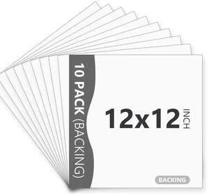 10 Pack White Backing Board, 12x12 Uncut Picture Frame Mat Boards Acid Free Matte Backerboards for Pictures, Photos, and Prints 10 Pack White Backing Board, 12x12 Uncut Picture Frame Mat Boards Acid Free Matte Backerboards for Pictures, Photos, and Prints