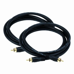 Audio/Video Coaxial Cable - 6 Feet - Black RCA Male/Male RG-59U 75ohm (for S/PDIF Digital Coax Subwoofer & Composite Video) (Pack of 2) Audio/Video Coaxial Cable - 6 Feet - Black RCA Male/Male RG-59U 75ohm (for S/PDIF Digital Coax Subwoofer & Composite Video) (Pack of 2)
