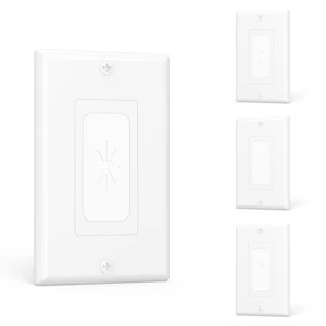Wall Plate Cable Pass Through, White, 4-Pack Single Gang Wall PlateFlexible Rubber Grommets Wall Mount TV Cable Management for Low Voltage Cables Wall Plate Cable Pass Through, White, 4-Pack Single Gang Wall PlateFlexible Rubber Grommets Wall Mount TV Cable Management for Low Voltage Cables