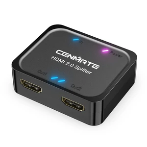 4K@60Hz HDMI 2.0 Splitter 1 in 2 Out, Mirror Only Not Extended Display, HDMI 2.0 Splitter, Support HDMI2.0, HDCP2.2, Auto Downscaling, Deep Color Mode at up to 36 bits, CEC 4K@60Hz HDMI 2.0 Splitter 1 in 2 Out, Mirror Only Not Extended Display, HDMI 2.0 Splitter, Support HDMI2.0, HDCP2.2, Auto Downscaling, Deep Color Mode at up to 36 bits, CEC
