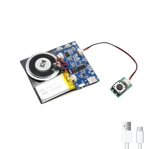 Module - 16MB Push Button Activated Sound Module with Speaker, Type-C Cable, and Easy Recording Capability16 Minutes for Personalized Greetings, DIY Projects, and Holiday Crafts (Blue-1 PC) Module - 16MB Push Button Activated Sound Module with Speaker, Type-C Cable, and Easy Recording Capability16 Minutes for Personalized Greetings, DIY Projects, and Holiday Crafts (Blue-1 PC)