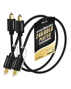 Short Optical Audio Cable 1 FT/0.3M 2 Pack, Nylon Braided Optical Cable for Soundbar, Gold-Plated Connector, PCM & Dolby Digital Plus support, S/PDIF compatible with TV, Xbox, PS4 Short Optical Audio Cable 1 FT/0.3M 2 Pack, Nylon Braided Optical Cable for Soundbar, Gold-Plated Connector, PCM & Dolby Digital Plus support, S/PDIF compatible with TV, Xbox, PS4