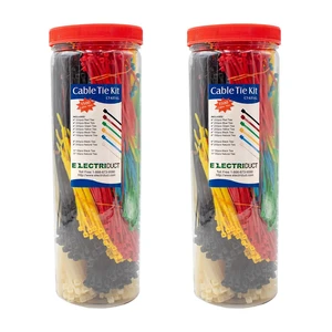 Economical Large Cable Tie Kit - 3000 Nylon Zip Ties Assorted Colors and Sizes (2x 1500 Pcs) Economical Large Cable Tie Kit - 3000 Nylon Zip Ties Assorted Colors and Sizes (2x 1500 Pcs)