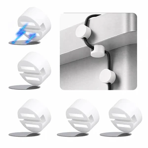 Magnetic Cable Clips White, Cord Organizer Magnet Silicone Cord Management Charging Cable Holder for Metal Desk, File Cabinet, Home and Office, with Extra Adhesive Plates (5 Piece, Large Size) Magnetic Cable Clips White, Cord Organizer Magnet Silicone Cord Management Charging Cable Holder for Metal Desk, File Cabinet, Home and Office, with Extra Adhesive Plates (5 Piece, Large Size)