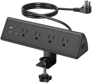 Desk Clamp Power Strip,20W Fast Charging Station,Surge Protector Nightstand Edge Mount,1875W Extension Cord with Multiple Outlets,2 USB-C,2 USB-A,for Home Office (Black, 10 FT) Desk Clamp Power Strip,20W Fast Charging Station,Surge Protector Nightstand Edge Mount,1875W Extension Cord with Multiple Outlets,2 USB-C,2 USB-A,for Home Office (Black, 10 FT)