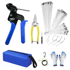 Metal Zip Tie Gun with 157-Piece (3 Sizes) Stainless Steel Zip Ties Cable Ties Heavy Duty Zip Tie Tool for Fastening and Cutting, Chain Link Fence Parts for Fence Exhaust Pipe Outdoor Metal Zip Tie Gun with 157-Piece (3 Sizes) Stainless Steel Zip Ties Cable Ties Heavy Duty Zip Tie Tool for Fastening and Cutting, Chain Link Fence Parts for Fence Exhaust Pipe Outdoor