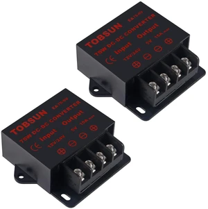 2 Pack DC Converter - Step Down Regulator 12V/24V to 5V 15A 75W Regulated Power Supply 2 Pack DC Converter - Step Down Regulator 12V/24V to 5V 15A 75W Regulated Power Supply