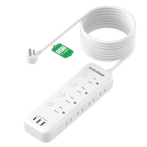 15FT Heavy Duty Extension Cord with Individual Switches on Off 1875W Appliance Extension Cord with USB Ports, 8 outlets, High Wattage for Microwave, Aquarium, Kitchen, Garage Must Have 15FT Heavy Duty Extension Cord with Individual Switches on Off 1875W Appliance Extension Cord with USB Ports, 8 outlets, High Wattage for Microwave, Aquarium, Kitchen, Garage Must Have