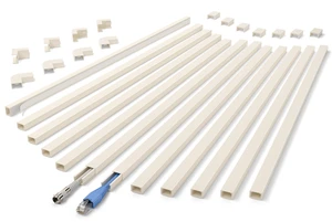 204in Wall Cord Hider, Cable Raceway for 1 Cord, W0.6in H0.4in, Beige Complete Accessory Cable Management Kit, Self-Adhesive, Easy-to-Install TV Cord Covers for Wall Wires 204in Wall Cord Hider, Cable Raceway for 1 Cord, W0.6in H0.4in, Beige Complete Accessory Cable Management Kit, Self-Adhesive, Easy-to-Install TV Cord Covers for Wall Wires