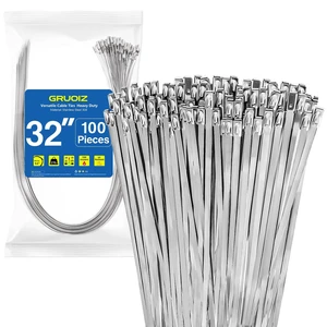 32 inch Stainless Steel Cable Zip Ties 100 Pack 304 Metal Cable Ties with 270lbs Tensile Strength Heavy Duty Zip Ties for Farms Pipes Roofs Workshop Outdoor Fence Use 32 inch Stainless Steel Cable Zip Ties 100 Pack 304 Metal Cable Ties with 270lbs Tensile Strength Heavy Duty Zip Ties for Farms Pipes Roofs Workshop Outdoor Fence Use