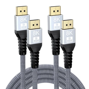 8K DisplayPort Cable 12FT 2-Pack, Display Port 1.4 Cable DP Cord 8K@60Hz, 4K@144Hz, 2K@240Hz, 32.4Gbps, HBR3, HDR, HDCP2.2, 3D, FreeSync G-Sync for Gaming Monitor, Graphics Card, PC, Laptop 8K DisplayPort Cable 12FT 2-Pack, Display Port 1.4 Cable DP Cord 8K@60Hz, 4K@144Hz, 2K@240Hz, 32.4Gbps, HBR3, HDR, HDCP2.2, 3D, FreeSync G-Sync for Gaming Monitor, Graphics Card, PC, Laptop