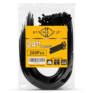 24 Inch Zip Ties,200LBS,0.35In Thick, 200Pack, Black Cable Ties Heavy Duty,Ultra Strong,Self-Locking, Nylon 66, UV & Weather Resistant, Indoor Outdoor, Garden & Industrial Use 24 Inch Zip Ties,200LBS,0.35In Thick, 200Pack, Black Cable Ties Heavy Duty,Ultra Strong,Self-Locking, Nylon 66, UV & Weather Resistant, Indoor Outdoor, Garden & Industrial Use