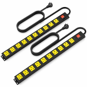 10 Outlet Heavy Duty Metal Surge Protector Power Strip, 2100J Surge Protection, 6FT Long Extension Cord, Wide Spaced Outlets and Wall Mount for Garage, Workshop, Industrial, Home (2 Pack 6ft) 10 Outlet Heavy Duty Metal Surge Protector Power Strip, 2100J Surge Protection, 6FT Long Extension Cord, Wide Spaced Outlets and Wall Mount for Garage, Workshop, Industrial, Home (2 Pack 6ft)