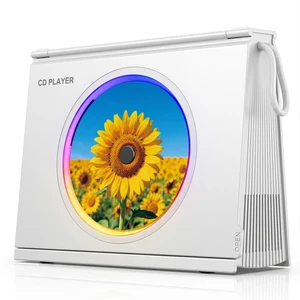 Portable CD Player Bluetooth 5.3, Hi-Fi Speaker,4000mAh Battery Desktop CD music player for home with Light modes, battery level indicator,4000mAh Rechargeable Battery,room decor,Gift Ideas Portable CD Player Bluetooth 5.3, Hi-Fi Speaker,4000mAh Battery Desktop CD music player for home with Light modes, battery level indicator,4000mAh Rechargeable Battery,room decor,Gift Ideas