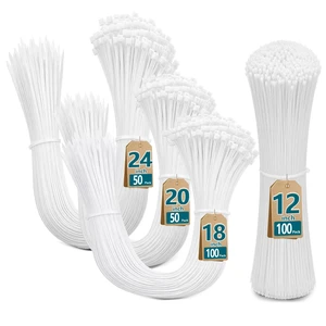 Zip Ties Heavy Duty Assorted Sizes (12"+18"+20"+24")-300 Pack White Zip Ties with 4-Tooth Lock,UV Resistant Nylon 66 Wire Ties for Outdoor Cable Management, Fence, Tarps, Garden Zip Ties Heavy Duty Assorted Sizes (12"+18"+20"+24")-300 Pack White Zip Ties with 4-Tooth Lock,UV Resistant Nylon 66 Wire Ties for Outdoor Cable Management, Fence, Tarps, Garden