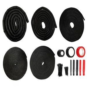 Split Wire Loom Kit for Cable Management, High Temperature Resistant Split Loom Tubing for Auto Wiring Protection, Pet & Rodent Proof Cord Organizer with Heat Shrink Tubing, Silicone Tape & Ties Split Wire Loom Kit for Cable Management, High Temperature Resistant Split Loom Tubing for Auto Wiring Protection, Pet & Rodent Proof Cord Organizer with Heat Shrink Tubing, Silicone Tape & Ties