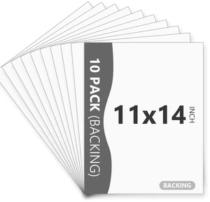 10 Pack White Backing Board, 11x14 Uncut Picture Frame Mat Boards Acid Free Matte Backerboards for Pictures, Photos, and Prints 10 Pack White Backing Board, 11x14 Uncut Picture Frame Mat Boards Acid Free Matte Backerboards for Pictures, Photos, and Prints