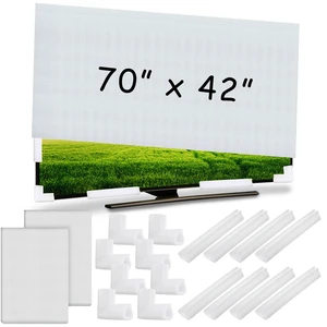TV Moving Foam Set, 18 Pcs 55-70'' Screen Cover & Corner Protector Include 2 Pcs Foam Screen Cover Fits up to 70'' W x 42'' H, 16 Pcs Moving Corner Edge Protector for TV Display Packing Moving TV Moving Foam Set, 18 Pcs 55-70'' Screen Cover & Corner Protector Include 2 Pcs Foam Screen Cover Fits up to 70'' W x 42'' H, 16 Pcs Moving Corner Edge Protector for TV Display Packing Moving